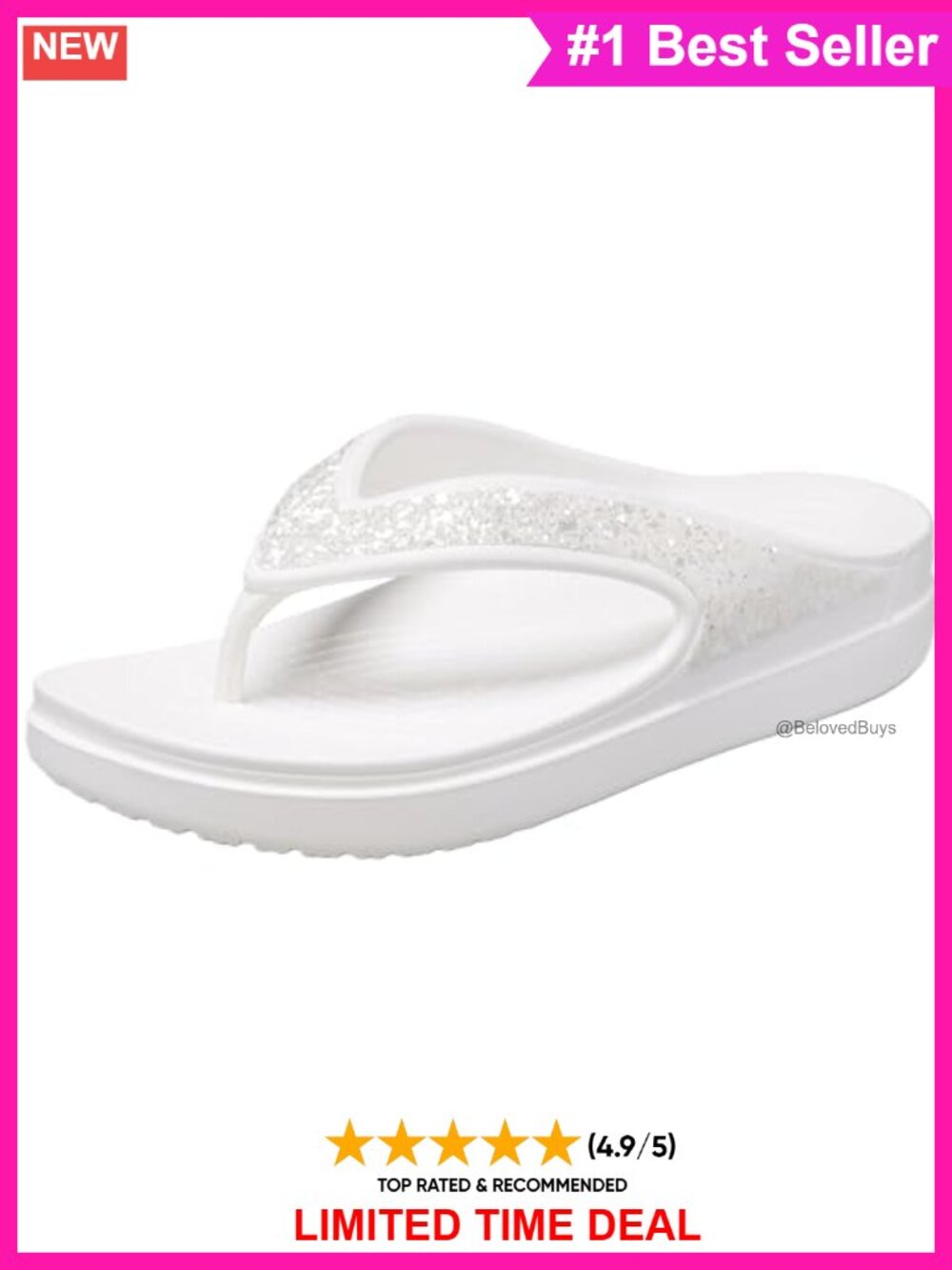 Crocs Sloane Glitter Flip Wedge Sandals for Women